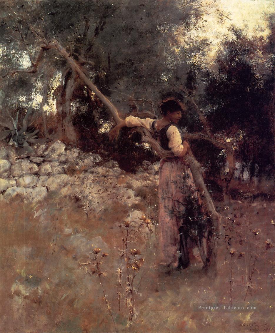 Capri Girl alias parmi les oliviers Capri John Singer Sargent Peintures à l'huile